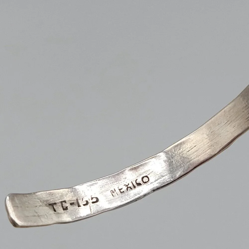 Taxco Mexican Sterling Silver 925 Diamond Pattern Cuff Bracelet Unisex - Picture 5 of 8